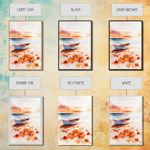 Carregar imagem no visualizador da galeria, Canoe On A Serene Fall Lake, Framed Canvas Print, Autumn Decor, Fall Wall Art, Fall Poster, Autumn Prints Wall Art