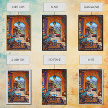 Load image into Gallery viewer, Cozy Southwestern Patio Framed Canvas Print Colorful Courtyard Best Gift Idea Home Decor Bright Seasonal Art Above Sofa Wall Art