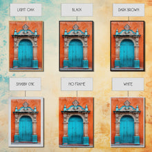 Cargar imagen en el visor de la galería, Change1 Mexican Wall Art, Colorful Mexican Door Architecture Painting Framed Canvas Print, Traditional Hacienda Architecture, Ready To Hang