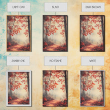 Carregar imagem no visualizador da galeria, Framed Canvas Print of Autumn Path with Fall Leaves, Seasonal Wall Art, Modern Farmhouse, Gift Idea, Rustic Fall Decor, Autumn Landscape