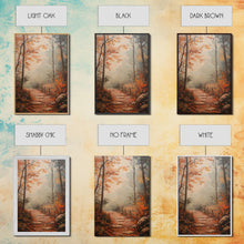 Carregar imagem no visualizador da galeria, Framed Canvas Print of a Fall Path with Fence and Trees, Autumn Wall Art, Rustic Country Decor, Best Gift Idea, Modern Farmhouse Fall Decor