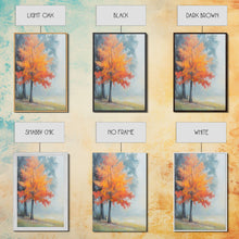 Carregar imagem no visualizador da galeria, Canvas Print of Vibrant Autumn Tree in Misty Background, Seasonal Wall Art, Fall Decor, Best Gift Idea, Modern Farmhouse Landscape Art