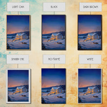 Load image into Gallery viewer, Cozy Snowy House Winter Landscape Framed Canvas Print Wall Art Christmas Decor, Country Christmas Art Gift, Winter Wonderland Art