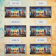 Carregar imagem no visualizador da galeria, Canvas Print Beach Bonfire with Surfboards Under Stars, Coastal Christmas Art, Tropical Holiday Wall Art, Beach Christmas Decor