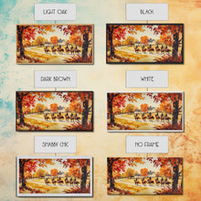 Cargar imagen en el visor de la galería, Fall farmhouse wall art Framed Canvas Print equestrian scene autumn country decor cozy farmhouse holiday decor above sofa art gift idea