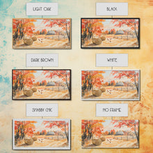 Load image into Gallery viewer, Autumn farmhouse decor Canvas Print fall landscape with barn and chickens harvest season gift idea rustic fall wall art holiday home decor