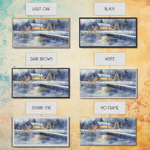 Load image into Gallery viewer, Christmas home decor, canvas print, winter landscape art, Christmas tree art, Christmas wall art, framed art, holiday wall art