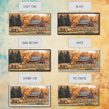 Carregar imagem no visualizador da galeria, Autumn Barn Pumpkin Horses Canvas Print Farmhouse Fall Decor Seasonal Wall Art Framed Canvas Print Rustic Fall Farmhouse Wall Art