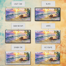 Cargar imagen en el visor de la galería, Christmas Surfboard Beach Decor Canvas Print | Tropical Coastal Christmas Art | Beach Christmas Wall Art | 2024 Holiday Decor | Gift Idea