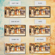 Carregar imagem no visualizador da galeria, Autumn surfboards art, canvas print featuring surfboards with fall leaves, cozy fall home decor, rustic wall art, autumn vacation gift idea