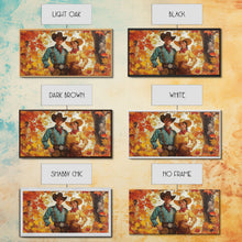 Carregar imagem no visualizador da galeria, Autumn Cowboy In Forest Framed Canvas Print Western Cowboy Wall Art Fall Cowboy Gift Rustic Wall Decor Moody Landscape Above Sofa