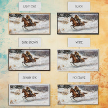 Carregar imagem no visualizador da galeria, Autumn harvest Framed Canvas Print of a woman in a field with pumpkins, seasonal wall decor and farmhouse accents for a cozy autumn ambiance