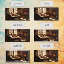 Load image into Gallery viewer, Cozy Kitchen Framed Canvas Print Autumn Fireplace Rustic Home Decor Seasonal Fall Art Large Wall Art Gift for Thanksgiving Decor