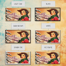 Carregar imagem no visualizador da galeria, Framed Canvas Print winter wonderland scene, snow-covered trees and a peaceful horizon, serene holiday wall art ideal rustic Christmas decor