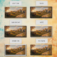 Carregar imagem no visualizador da galeria, Autumn Pumpkin Harvest Framed Canvas Print, Fall Country Farm Scene Wall Art, Best Autumn Decor, Cozy Farmhouse Gift Idea