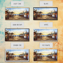 Load image into Gallery viewer, Beach Christmas Market Framed Canvas Print, Coastal Holiday Market Scene Wall Art, Christmas Decor Wall Art