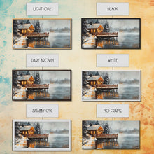 Load image into Gallery viewer, Beach house porch with Christmas garland and seashells, Framed Canvas Print festive tropical decorations, perfect coastal Christmas wall art