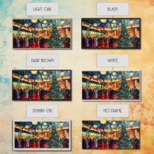 Load image into Gallery viewer, Elegant ballroom Christmas tree with dancing couples, framed canvas print vibrant holiday party decor perfect seasonal wall art