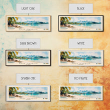 Load image into Gallery viewer, Anse Marron, Seychelles Watercolor Print, Vacation Gift, Seychelles Wall Art, Beach Painting, Beach Decor, Large Wall Art, Wood Frame Art