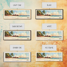 Load image into Gallery viewer, Anse Soleil, Seychelles Watercolor Beach Print, Vacation Gift, Seychelles Wall Art, Framed Canvas Print, Framed Beach Painting