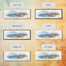 Load image into Gallery viewer, Antibes, France Watercolor Print, Vacation Gift, France Wall Art, Beach Painting, Beach Decor, Large Wall Art, Wood Frame Art