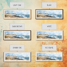 Load image into Gallery viewer, Belle-Île-en-Mer, France Watercolor Print, Vacation Gift, France Wall Art, Beach Painting, Beach Decor, Large Wall Art, Wood Frame Art