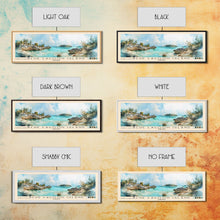 Load image into Gallery viewer, Blue Lagoon Island, Bahamas Watercolor Print, Vacation Gift, Bahamas Wall Art, Beach Painting, Beach Decor, Large Wall Art, Wood Frame Art