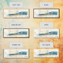 Load image into Gallery viewer, Cortegada Island, Spain Watercolor Beach Print, Vacation Gift, Spain Wall Art, Framed Canvas Print, Framed Beach Painting