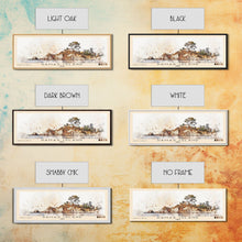 Load image into Gallery viewer, Damas Island, Chile Watercolor Beach Print, Vacation Gift, Chile Wall Art, Framed Canvas Print, Framed Beach Painting