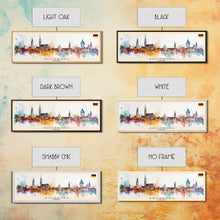 Load image into Gallery viewer, Augsburg Germany Panoramic Travel Poster, Framed Canvas Print or Metal Wall Art, Travel Art, Home Decor, Panoramic Painting, Midcentury Art