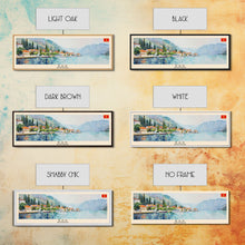 Load image into Gallery viewer, Bar Montenegro Travel Print Wall Art, Panoramic City Art, Travel Art, Wall Decor, Vacation Gift, Framed Canvas Print Or Metal Art