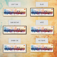 Load image into Gallery viewer, Barcelona Spain Travel Art, City Art, Framed Canvas Print or Metal Wall Art, Europe Travel Poster, Panoramic Wall Art, Extra Wide Wall Art