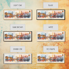 Carregar imagem no visualizador da galeria, Bruges Belgium Travel Art, City Art, Framed Canvas Print or Metal Wall Art, Europe Travel Poster, Panoramic Wall Art, Extra Wide Wall Art