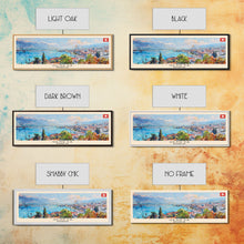 Carregar imagem no visualizador da galeria, Geneva Switzerland Wall Art, Panoramic Travel Poster, Panoramic Framed Canvas Print, City Wall Art, Wall Hanging Home Decor, Travel Art