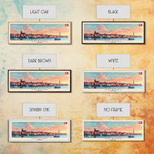 Carregar imagem no visualizador da galeria, Aalborg Denmark Wall Art, Panoramic Travel Poster, Panoramic Framed Canvas Print, City Wall Art, Wall Hanging Home Decor, Travel Art