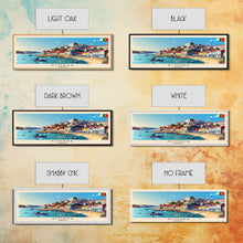 Load image into Gallery viewer, Almada Portugal Travel Art, City Art, Framed Canvas Print or Metal Wall Art, Europe Travel Poster, Panoramic Wall Art, Extra Wide Wall Art