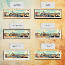 Load image into Gallery viewer, Bradford United Kingdom Travel Print Wall Art, Panoramic City Art, Travel Art, Wall Decor, Vacation Gift, Framed Canvas Print Or Metal Art