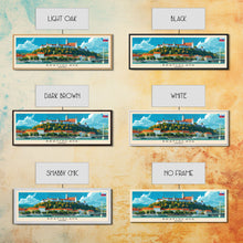 Load image into Gallery viewer, Bratislava Slovakia Wall Art, Panoramic Travel Poster, Panoramic Framed Canvas Print, City Wall Art, Wall Hanging Home Decor, Travel Art