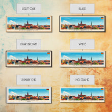 Load image into Gallery viewer, Braunschweig Germany Travel Art, City Art, Framed Canvas Print or Metal Wall Art, Europe Travel Poster, Panoramic Wall Art, Extra Wide Wall Art