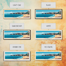 Carregar imagem no visualizador da galeria, Burgas Bulgaria Panoramic Travel Poster, Framed Canvas Print or Metal Wall Art, Travel Art, Home Decor, Panoramic Painting, Midcentury Art