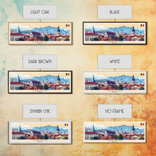 Load image into Gallery viewer, Craiova Romania Travel Print Wall Art, Panoramic City Art, Travel Art, Wall Decor, Vacation Gift, Framed Canvas Print Or Metal Art