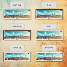 Load image into Gallery viewer, Duisburg Germany Wall Art, Panoramic Travel Poster, Panoramic Framed Canvas Print, City Wall Art, Wall Hanging Home Decor, Travel Art