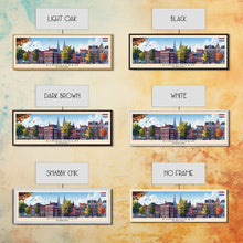 Load image into Gallery viewer, Eindhoven Netherlands Panoramic Travel Poster, Framed Canvas Print or Metal Wall Art, Travel Art, Home Decor, Panoramic Painting, Midcentury Art