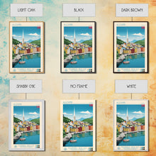 Carregar imagem no visualizador da galeria, Ålesund Norway Travel Poster Framed Canvas Print, Midcentury Modern Art, Pop Art Wall Decor, Living Room Art, Scenic Wall Art