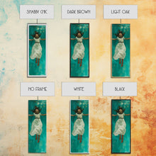 Carregar imagem no visualizador da galeria, Abstract Modern Canvas Art of Woman Underwater, Ocean Wall Art, Coastal Wall Art Print, Oversized Tall and Narrow Canvas Art