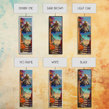 Load image into Gallery viewer, Coastal Wall Art Framed and Printed on Canvas, Surf Wall Art, Textured Canvas Painting Framed, Narrow Modern Wall Art for Office