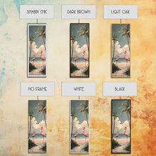 Carregar imagem no visualizador da galeria, Flamingos on Beach, Coastal Art Framed and Printed on Canvas, Modern Beach House Wall Art Print, Housewarming Gift for Her, Beach Print