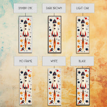 Load image into Gallery viewer, Art Deco Rocket Ship Atomic Age Wall Art, Retro MCM Inspired Framed Canvas Print, Mid-century Modern Nursery Decor