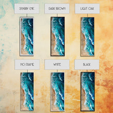 Carregar imagem no visualizador da galeria, Aerial Ocean View Art - Framed Canvas Print, Farmhouse Art, Boho Art, Skinny Art, Tall Art, Living Room Decor, Beach Wall Art for Home Decor