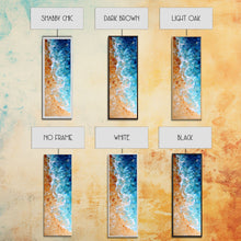 Carregar imagem no visualizador da galeria, Abstract Coastal Waves And Sandy Beach, Rustic Farmhouse Art With Boho Elements, Tall Canvas Print For Modern Wall Decor